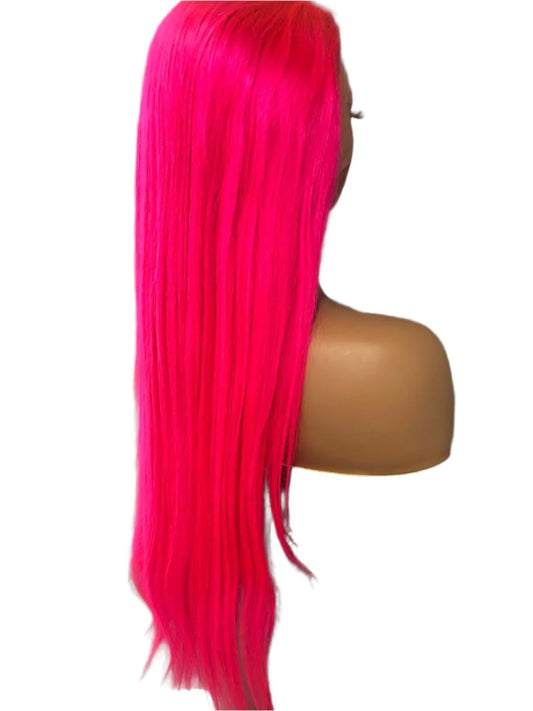 HOT PINK 26'' lace front wig (holiday edition )