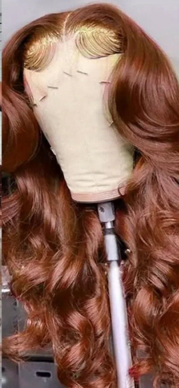 24" Copper colour lace front wig