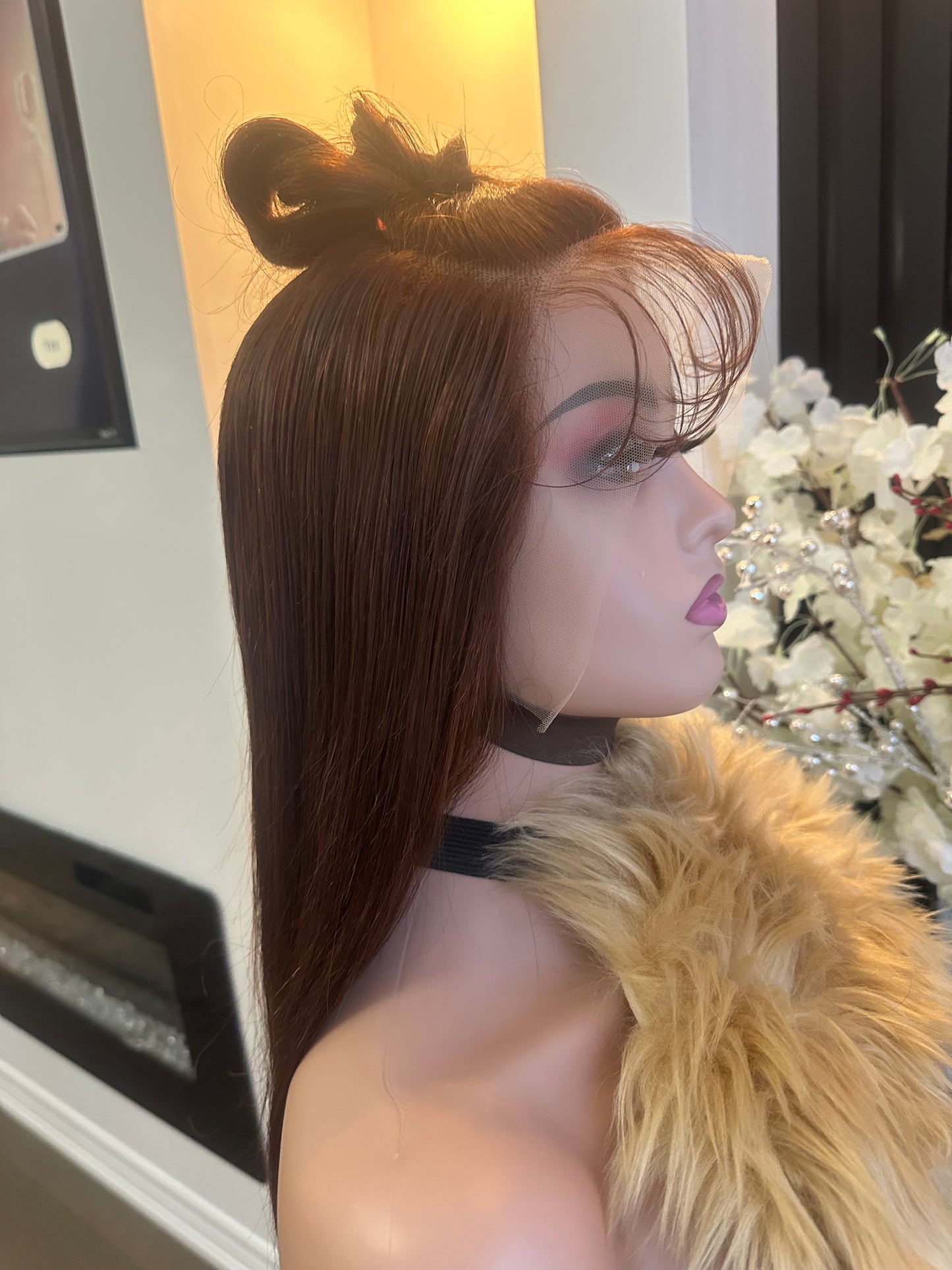 24" Amber (custom colour "brown" ) lace front wig