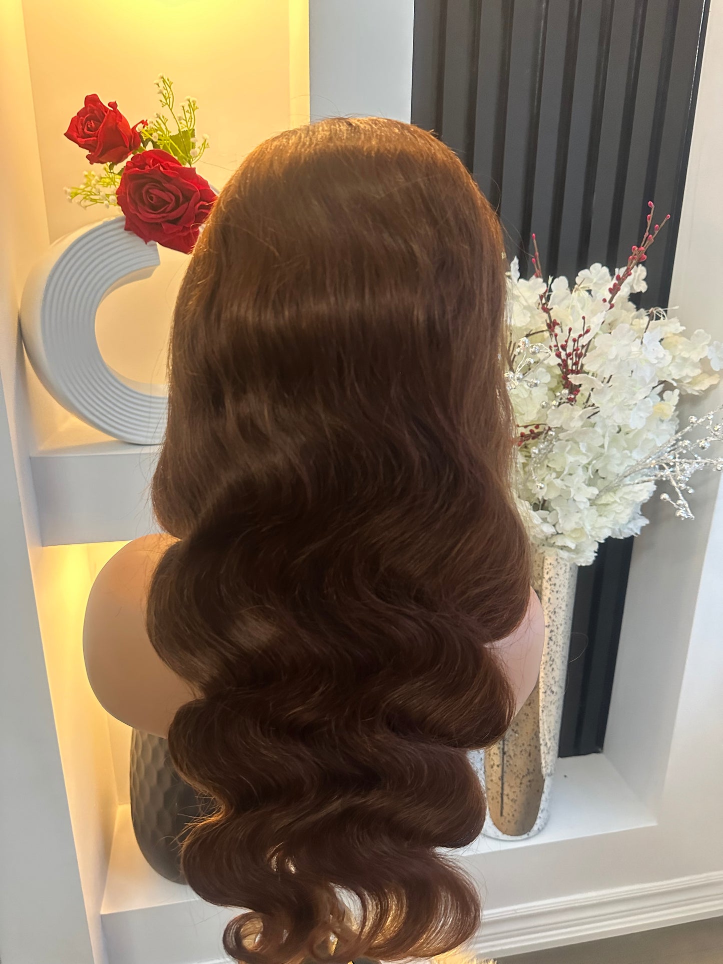 24" Copper colour lace front wig