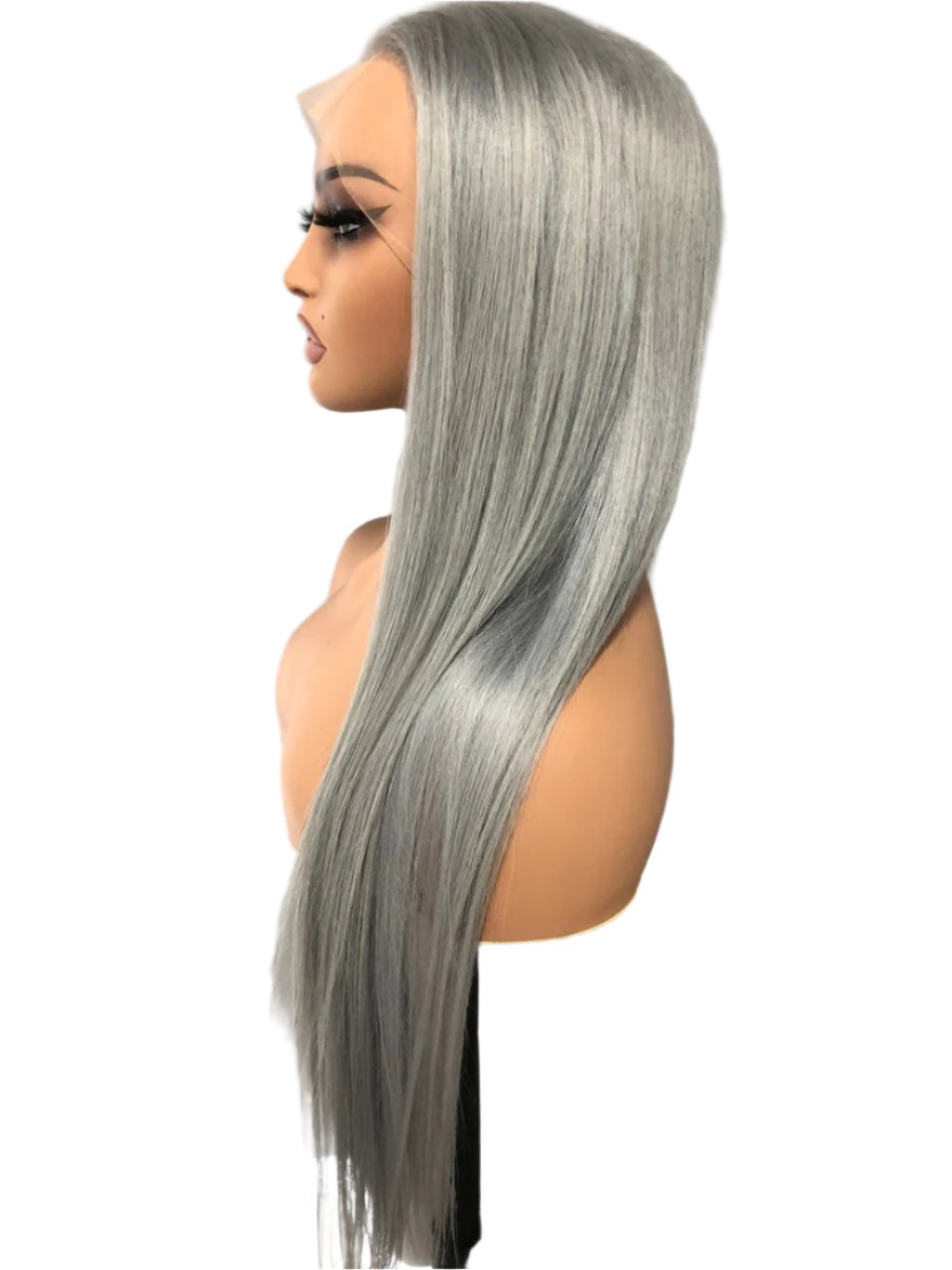 Designer grey lace front wig