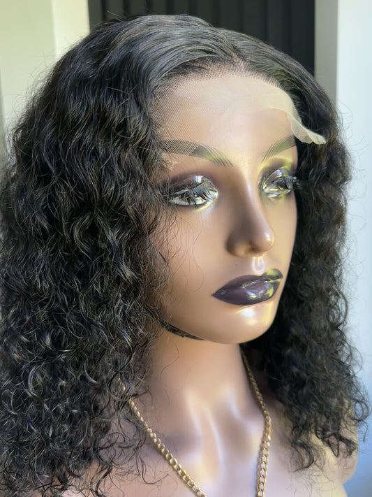 14" 13x4 water wave lacefront wig